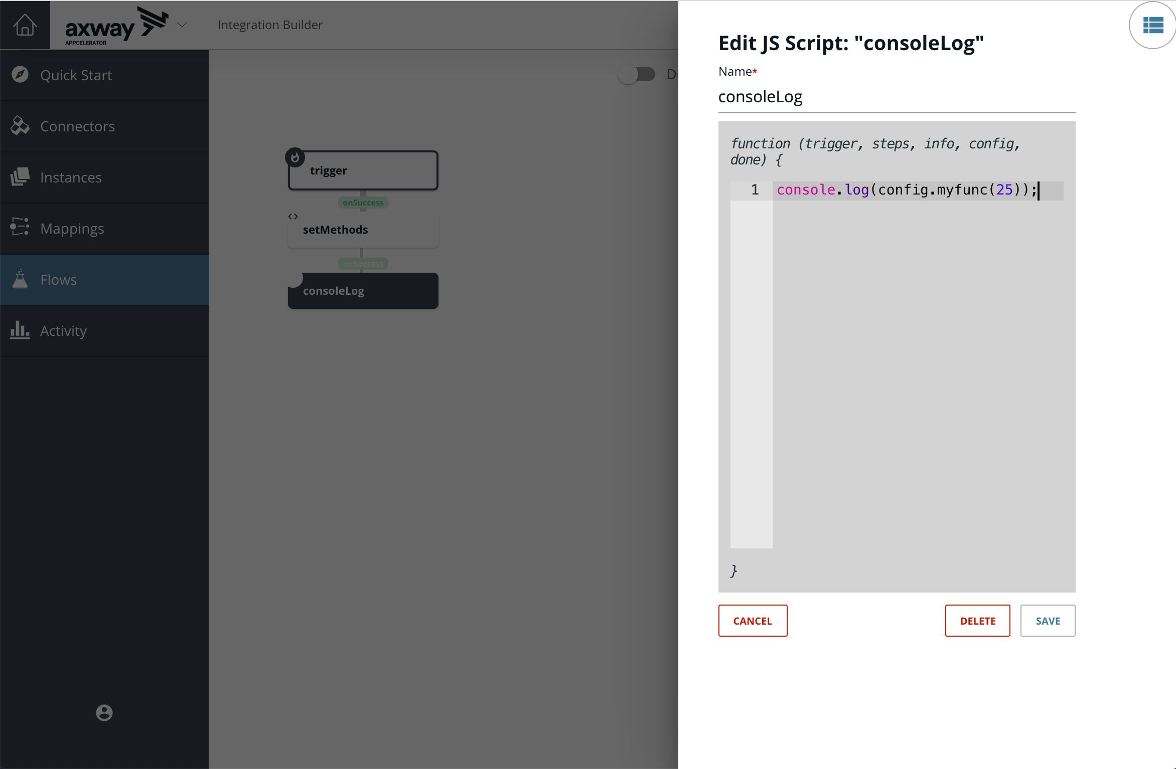 Accesses the variables and methods in another step