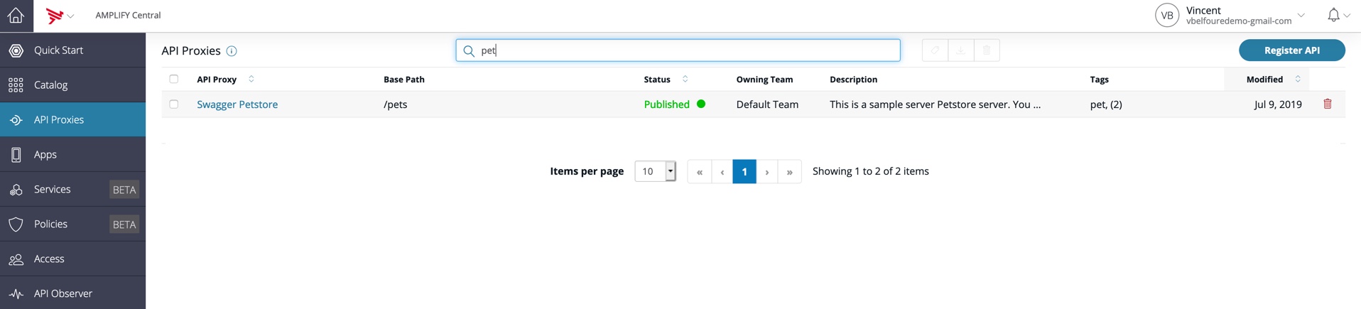 AMPLIFY Central API Proxy